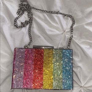 Zara rainbow beaded clutch